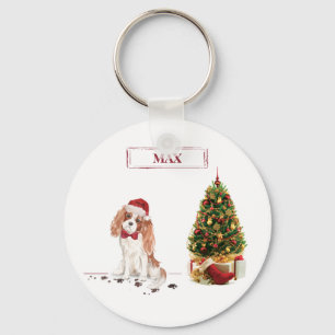 Cavalier King Charles Spaniel Rolig Jul Hund Nyckelring