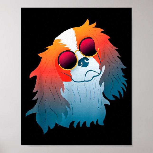 Cavalier King Charles Spaniel Roligt Present Hundm Poster (Framsidan)
