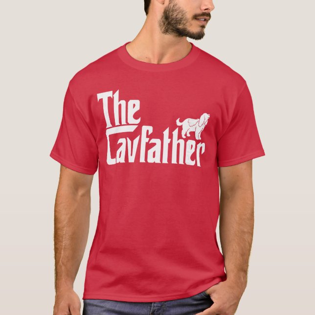 Cavalier King Charles Spaniel Ruby presenter far v T Shirt (Framsida)