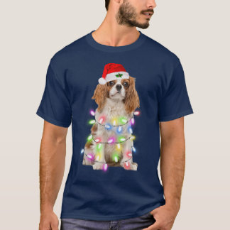 Cavalier King Charles Spaniel Santa Christmas Ligh T Shirt