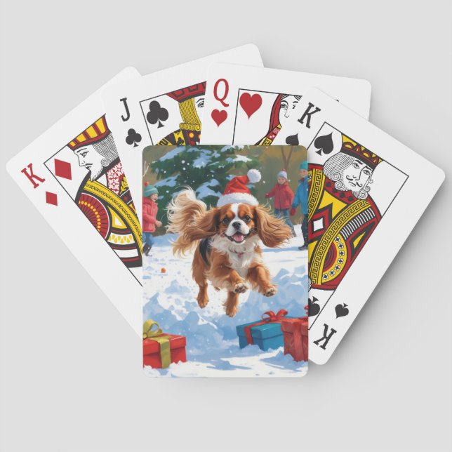 Cavalier King Charles Spaniel Snö med jul  Casinokort (Baksidan)