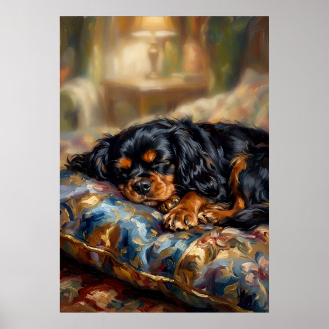 Cavalier King Charles Spaniel Sover Affisch | Oi (Framsidan)