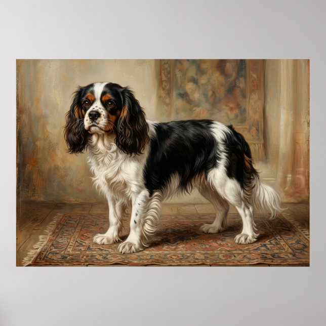 Cavalier King Charles Spaniel Stående Porträtt Po Poster (Framsidan)