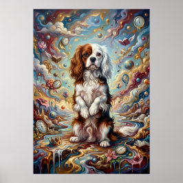 Cavalier King Charles Spaniel Surrealistisk Fantas Poster