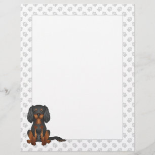 Cavalier King Charles Spaniel svart och tanfärgad Brevhuvud