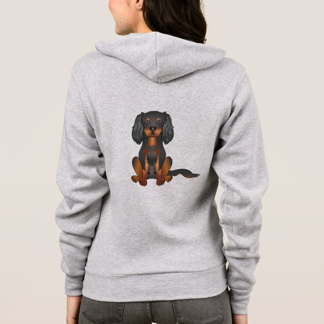 Cavalier King Charles Spaniel svart och tanfärgad  T Shirt (Baksida)