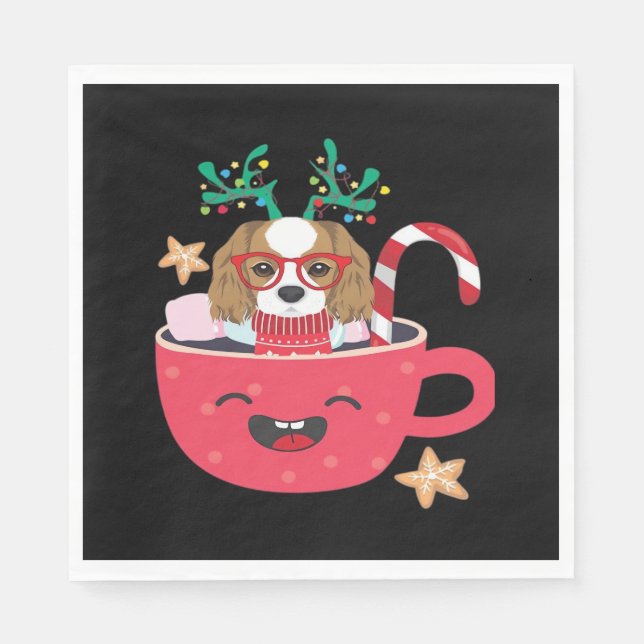 Cavalier King Charles Spaniel Teacup Jul Holiday  Pappersservett (Framsidan)