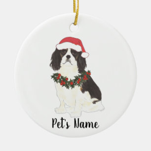 Cavalier King Charles Spaniel (Trefärgad) Julgransprydnad Keramik