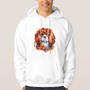 Cavalier King Charles Spaniel Vattenfärgskonst Hoodie