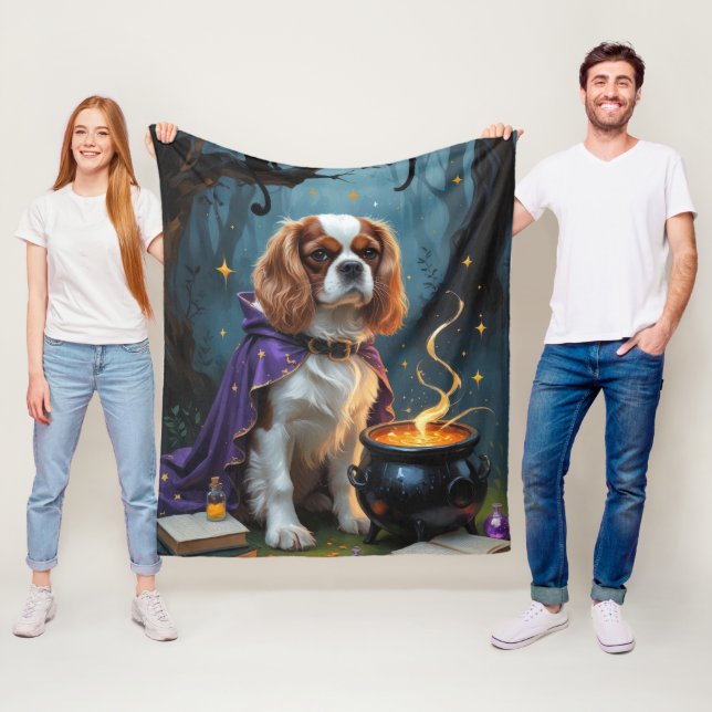 Cavalier King Charles Spaniel Whimsical Halloween  Fleecefilt (På plats)