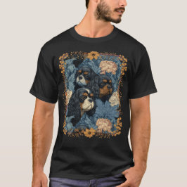 Cavalier King Charles Spaniels Victorian Garden  T Shirt