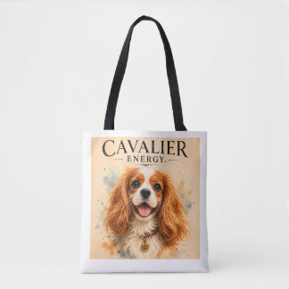Cavalier King Charles Vintage Art Porträtt Tote Tygkasse