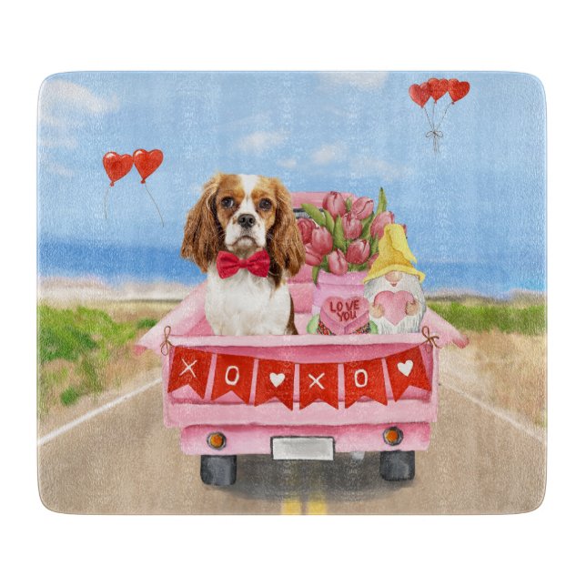 Cavalier King Hund Alla hjärtans dag Lastbil Hjärt (Framsidan)