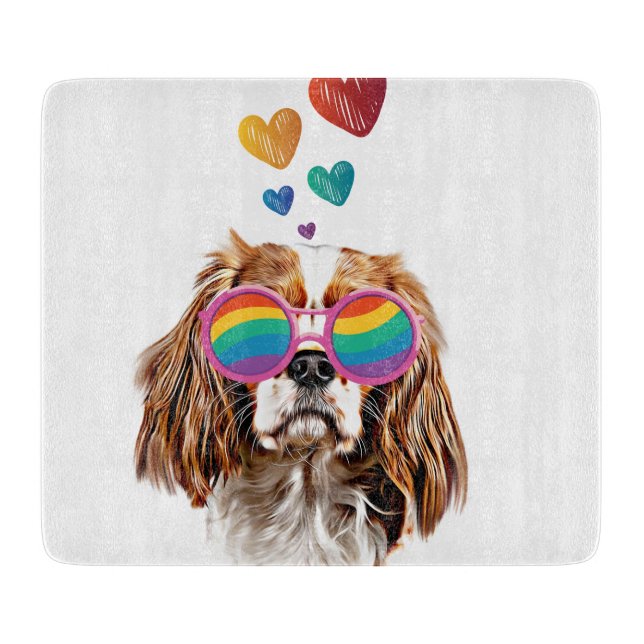 Cavalier King Hund med Hjärtan Alla Hjärtans Dag (Framsidan)