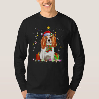 Cavalier King Hund Santa Julgran Ljus Xmas T Shirt