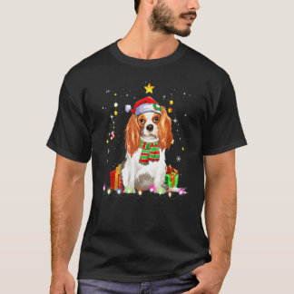 Cavalier King Hund Santa Julgran Ljus Xmas T Shirt