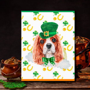 Cavalier King Hund Shamrock St. Patricks Dag Helg Vykort