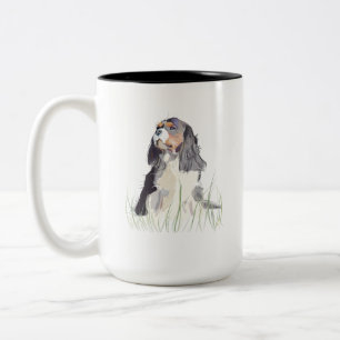 Cavalier King Kaffe Mugg, Dog Mom Present Två-Tonad Mugg