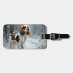 Cavalier King Låt Det Snöa Jul Borstad Bagagebricka