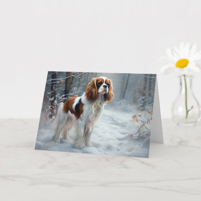 Cavalier King Låt Det Snöa Jul Borstad  Kort (Liten växt)