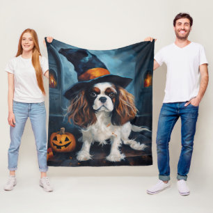 Cavalier King Pumpak Halloween Skräckinjagande Fleecefilt