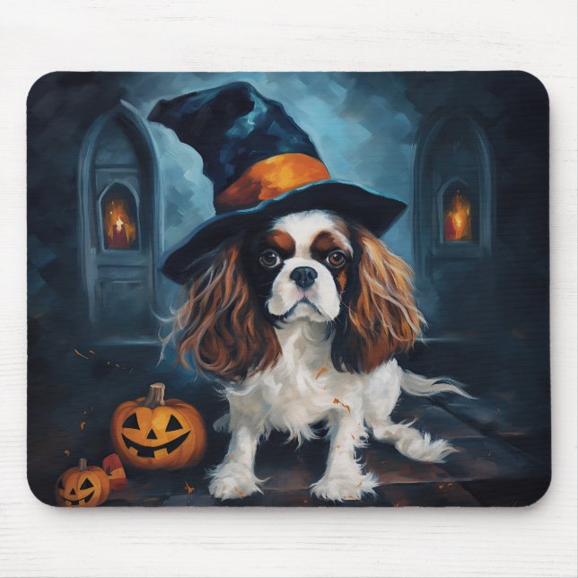 Cavalier King Pumpak Halloween Skräckinjagande Musmatta (Framsidan)