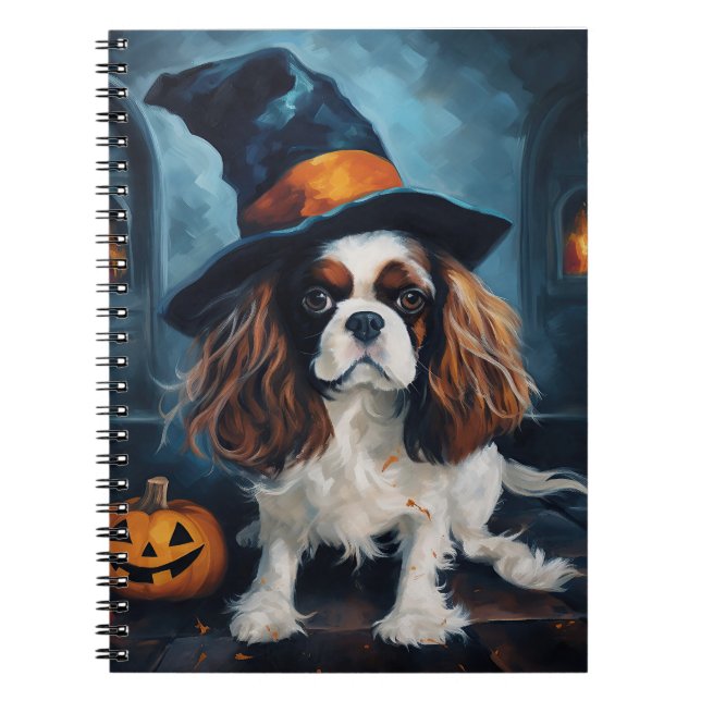 Cavalier King Pumpas Halloween Skräckinjagande Anteckningsbok (Framsidan)