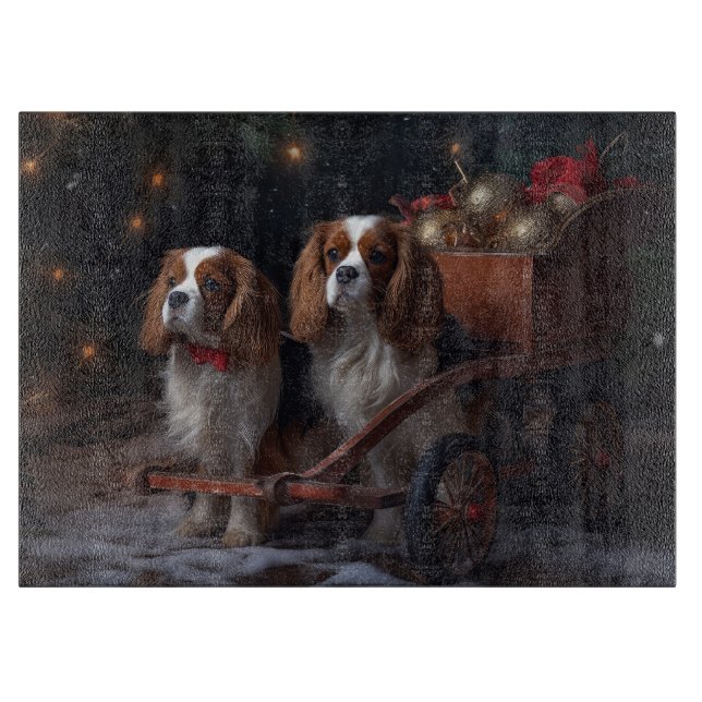 Cavalier King Snöig släde Juldekoration (Framsidan)