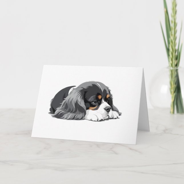 Cavalier Kung Charles Adsible Animal Sleeping Roli Tack Kort (Framsida)