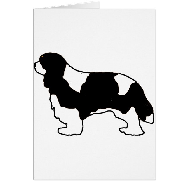 Cavalier Kung Charles black and white silo Hälsningskort (Framsidan)