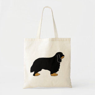 Cavalier Kung Charles black och tan silhouette Tygkasse