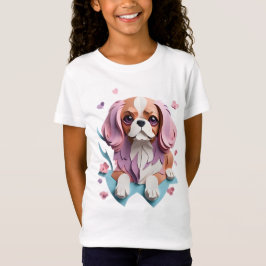 Cavalier Kung Charles Flowers Papper Art T Shirt