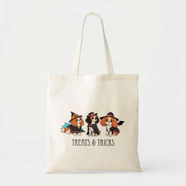 Cavalier Kung Charles halloween treats & tricks Tygkasse (Framsidan)