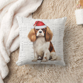 Cavalier Kung Charles Hund älskare jul Helgdag Kudde