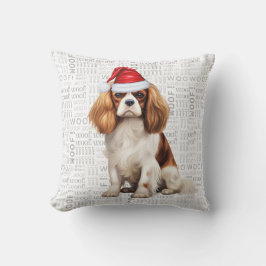 Cavalier Kung Charles Hund älskare jul Helgdag Kudde