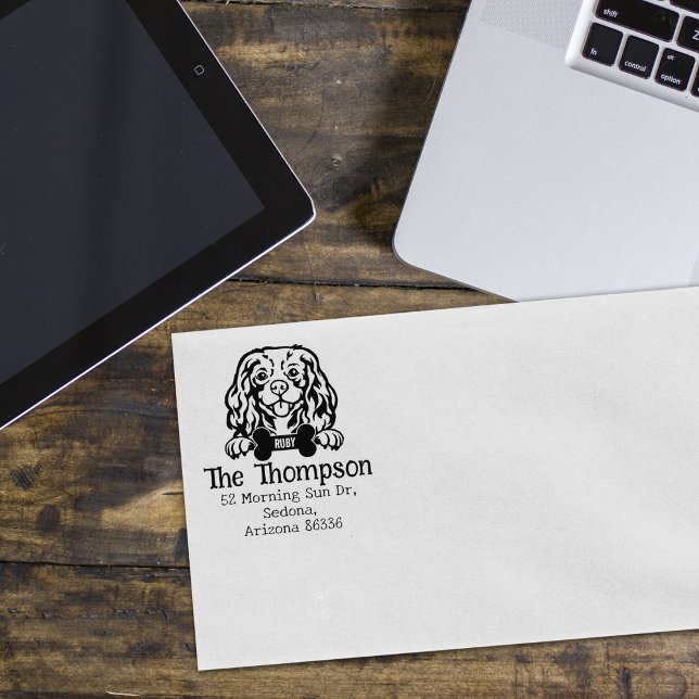 Cavalier Kung Charles Hund, Anpassningsbar Returad Stämpel (Skapare uppladdad)