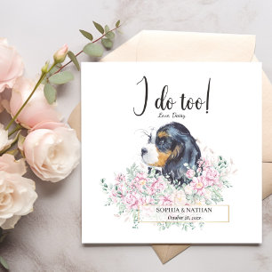 Cavalier Kung Charles Hund Bröllop Cocktail Napkin Pappersservett