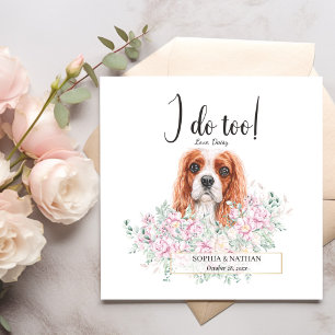 Cavalier Kung Charles Hund Bröllop Cocktail Napkin Pappersservett