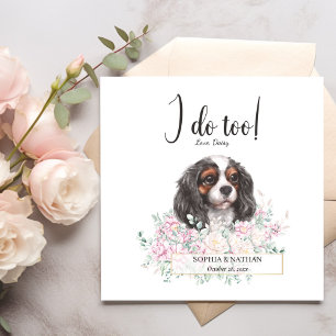 Cavalier Kung Charles Hund Bröllop Cocktail Napkin Pappersservett