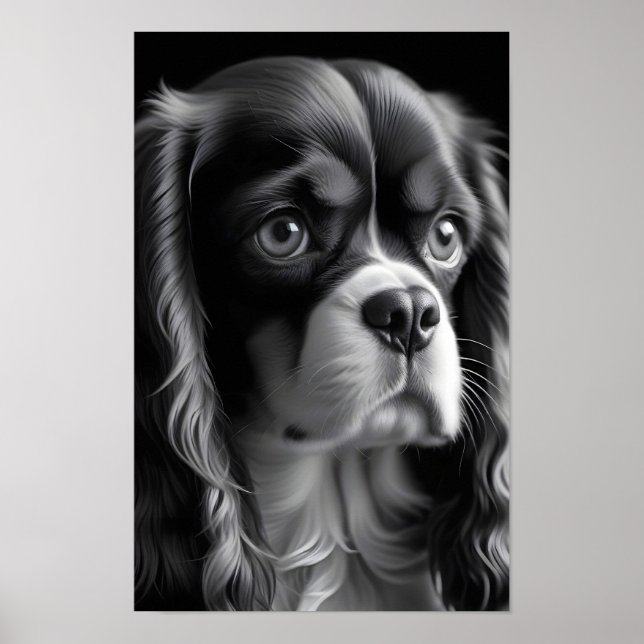 Cavalier Kung Charles Hund Cute Pet Porträtt Poste Poster (Framsidan)