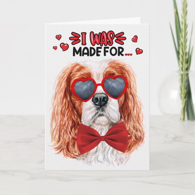 Cavalier Kung Charles Hund Loving You Valentine Helgkort (Framsida)