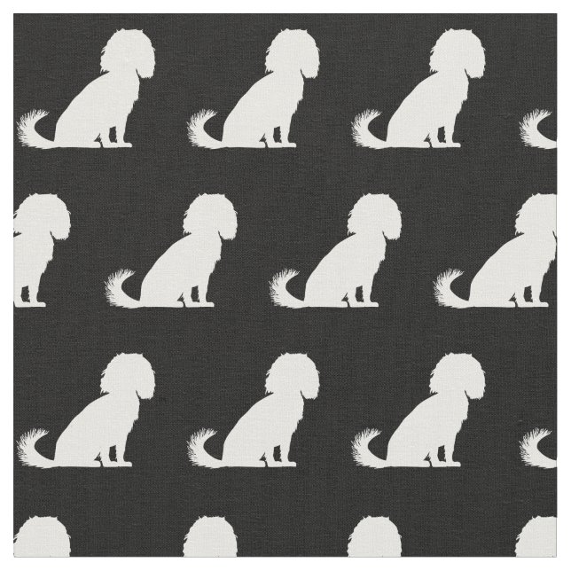 Cavalier Kung Charles Hund Silhouette Pet Tyg (Närbild)