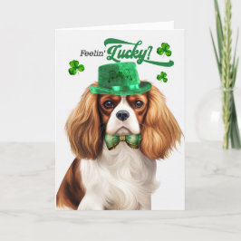 Cavalier Kung Charles Hund St patrick's day Helgkort