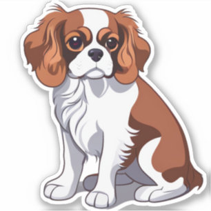 Cavalier kung charles illustrerad klistermärken