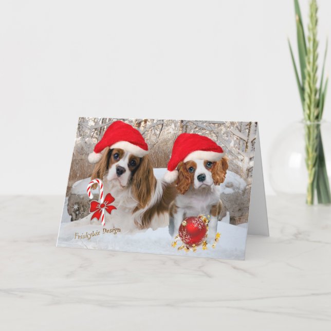 Cavalier Kung Charles juldag Helgkort (Framsida)