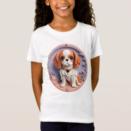 Cavalier Kung Charles Lila Pastel Papper Cining T Shirt