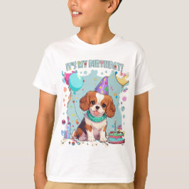 Cavalier Kung Charles Pastel Det är min födelsedag T Shirt