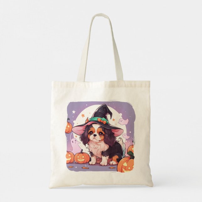 Cavalier Kung Charles pastel häxhalloween Tygkasse (Baksida)