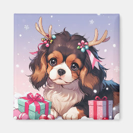 Cavalier Kung Charles Pastel Julklapp Magnet