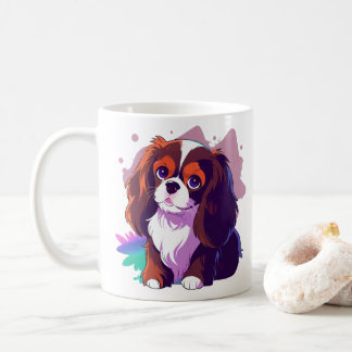 Cavalier Kung Charles Pastel mer Stänk Färg Kaffemugg